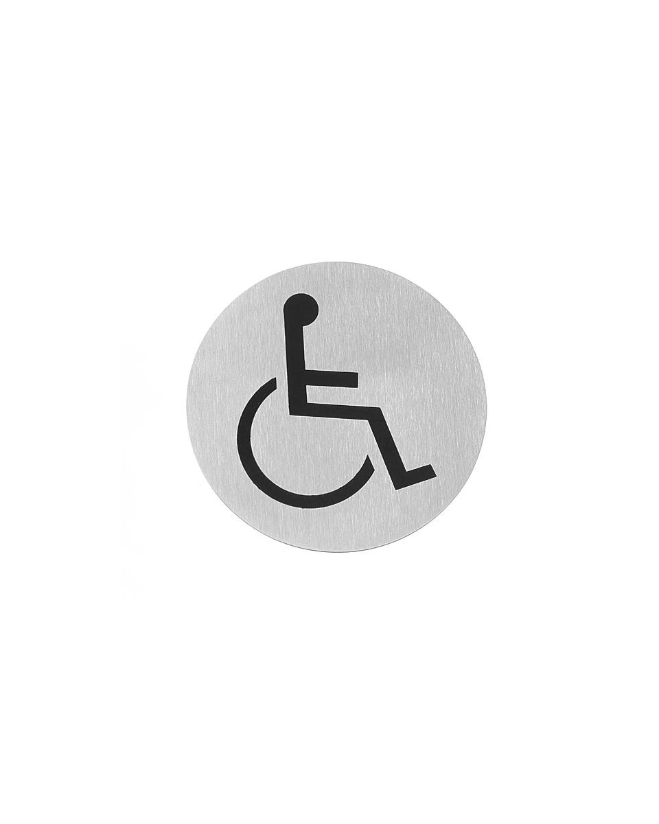 Deurschild - Rolstoel - Ø 7.5 CM - RVS - Hendi - 663646