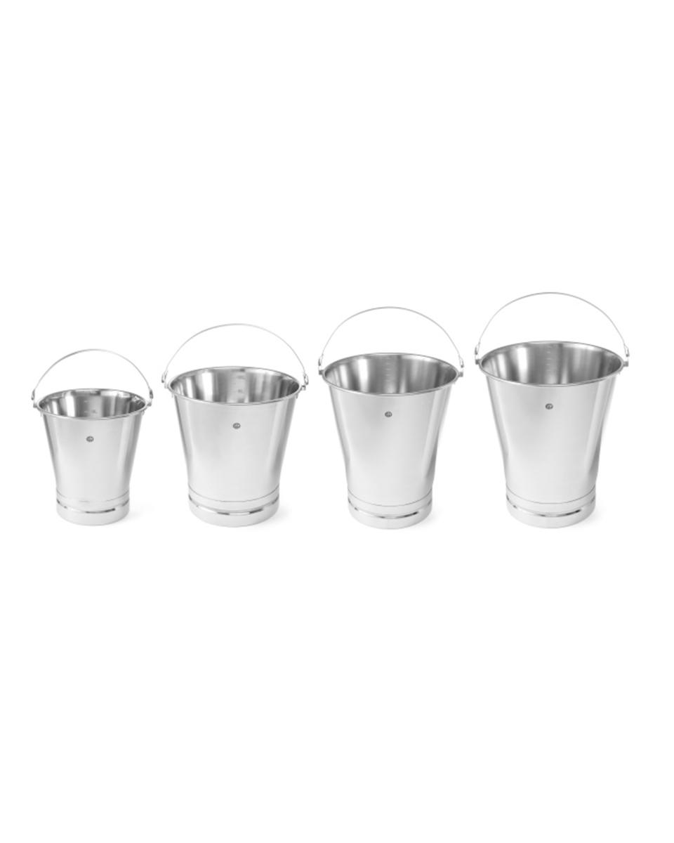 Emmer met versterkte voet - RVS - H 37.5 X 32 X 33.5 CM - Hendi - 516720