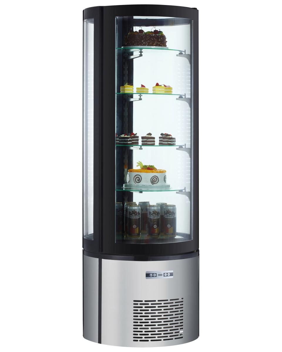 Gebaksvitrine rond 360L - RVS - H 175 X 68 CM - Hendi - 233832