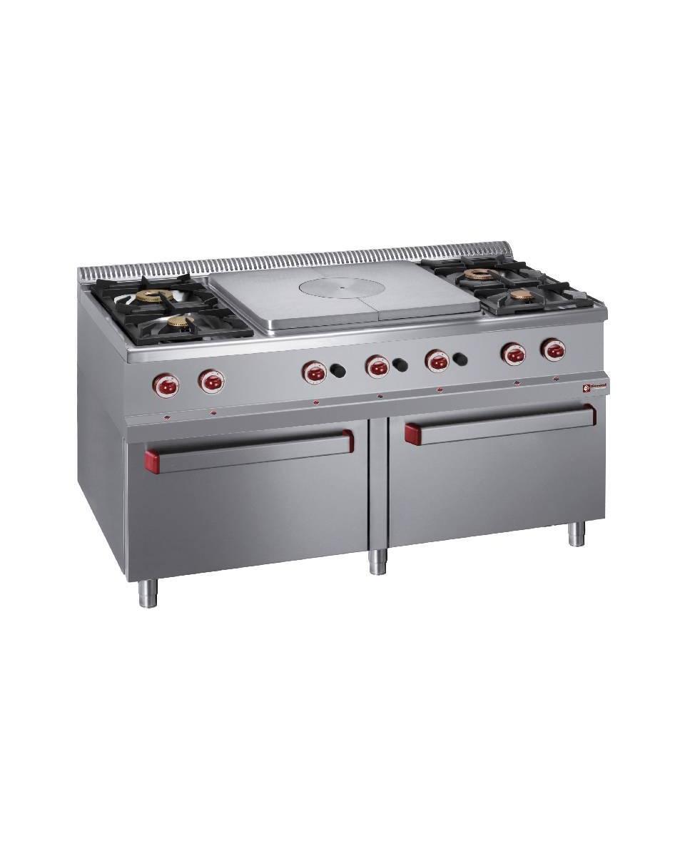 Gasfornuis - Gasoven - 4 Pitten - Doorkookplaat - Diamond - G7/T4B2F15