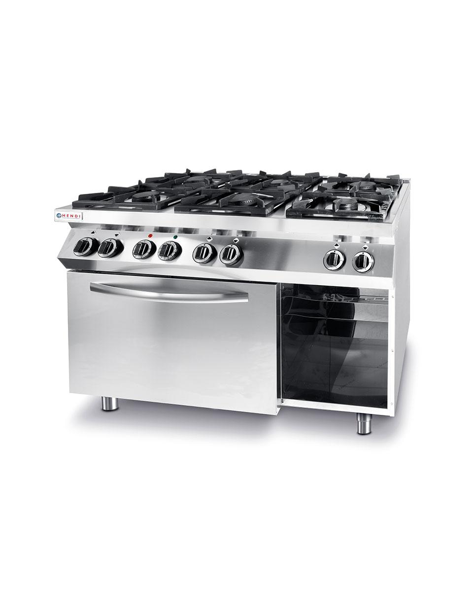 Gasfornuis met Elektrische Heteluchtover - Kitchen Line - Hendi - 225899