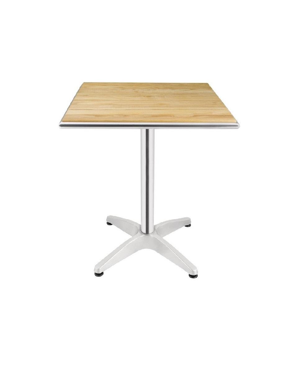 Tafel - H 72 x 60 x 60 CM - Aluminium/Essenhout - Bolero - U430