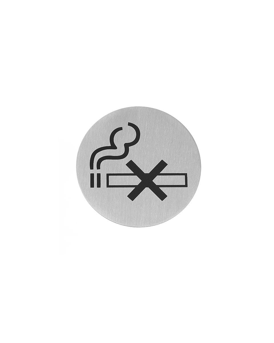 Deurschild - Niet roken - Ø 7.5 CM - RVS - Hendi - 663639