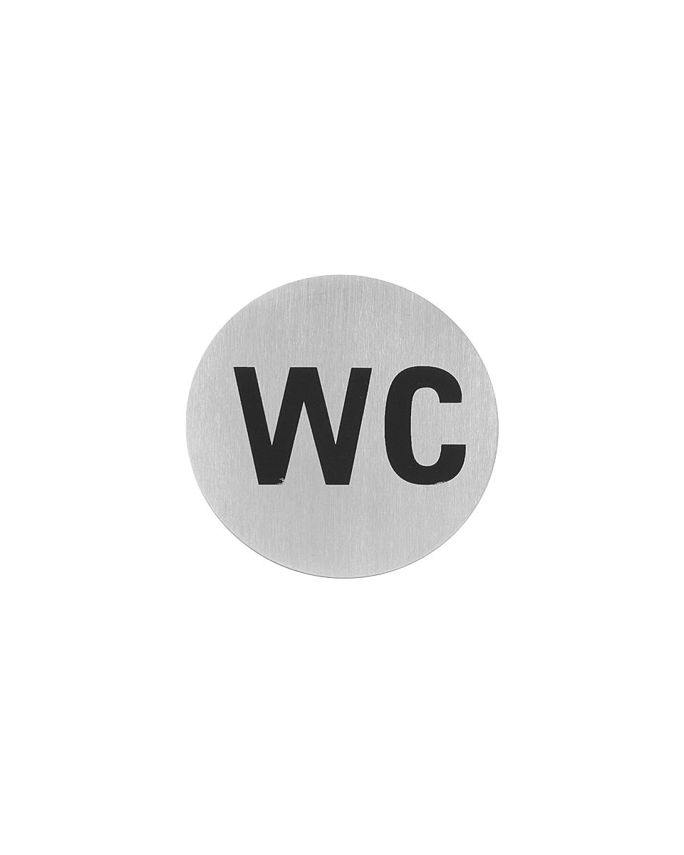 Deurschild - Toilet - Ø 7.5 CM - RVS - Hendi - 663622