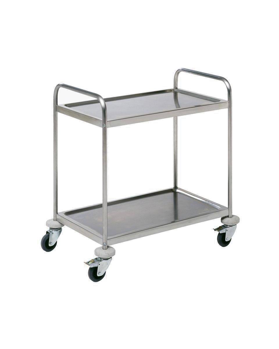 Serveerwagen RVS - 2 plateau's - demontabel - Promoline