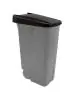 Afval Container - H 88 x 42 x 57 CM - 4.1 KG - Polypropyleen - Zwart - 110 Liter - Denox - 600094