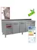 Koelwerkbank - 4 deurs - 550 Liter - H 90 x 225 x 70 CM - Motor links - Diamond - MR4/R2-BA