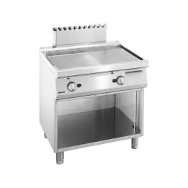 Grillplaat - Gas - 2 Zones - Glad/Geribbeld - Bartscher - 2855051