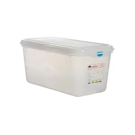 Voedseldoos - 1/3 GN - 6 Liter - H 15 x 32.5 x 17.6 CM - Polypropyleen - Transparant - -40°C / +100°C - Luchtdicht Afsluitbaar - Denox - 600450