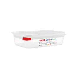 Voedseldoos - 1/4 GN - 1.8 Liter - H 6.5 x 26.5 x 16.2 CM - Polypropyleen - Transparant - -40°C / +95°C - Luchtdicht Afsluitbaar - Araven - 962344