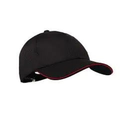 Baseball cap - Unisex - One Size - Zwart/Rood - Polyester/Katoen - Chef Works - A945
