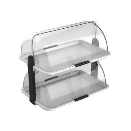 Buffetvitrine - H 40.5 x 46.5 x 31.5 CM - 3.1 KG - Polypropyleen - Transparant - Rolltop Deksel - 245020