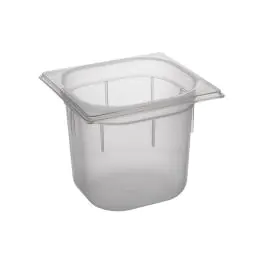Gastronormbak - 1/6 GN - 2.2 Liter - H 15 x 17.6 x 16.2 CM - Polypropyleen - Transparant - -40°C / +95°C - Caterchef - 853872