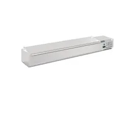 Gekoelde opzetvitrine - 10 x 1/4 GN - H 27.4 x 200 x 33.5 CM - 230 V - Polar - FA857