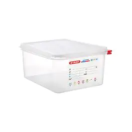 Voedseldoos - 1/2 GN - 10 Liter - H 15 x 32.5 x 26.5 CM - Polypropyleen - Transparant - -40°C / +95°C - Luchtdicht Afsluitbaar - Araven - 962322