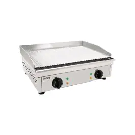 Grillplaat - Elektrisch - Gegroefd - RVS - 230V - H 23.5 x B 60 x D 46 CM - Saro - 172-3210