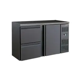 Barkoelkast - 350 Liter - 1-Deurs - Geforceerd - Zwart - Saro