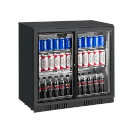 Barkoelkast - 210 Liter - 2-Deurs - Glazen Deur - Geventileerd - Zwart - G-Line