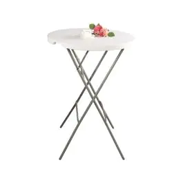 Statafel - Rond - Inklapbaar - Wit - Ø 80 x H 110 CM - G-Line