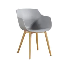 Stoel Alexia - Lichtrgijs / Houtlook - Kunsstof - G-Line