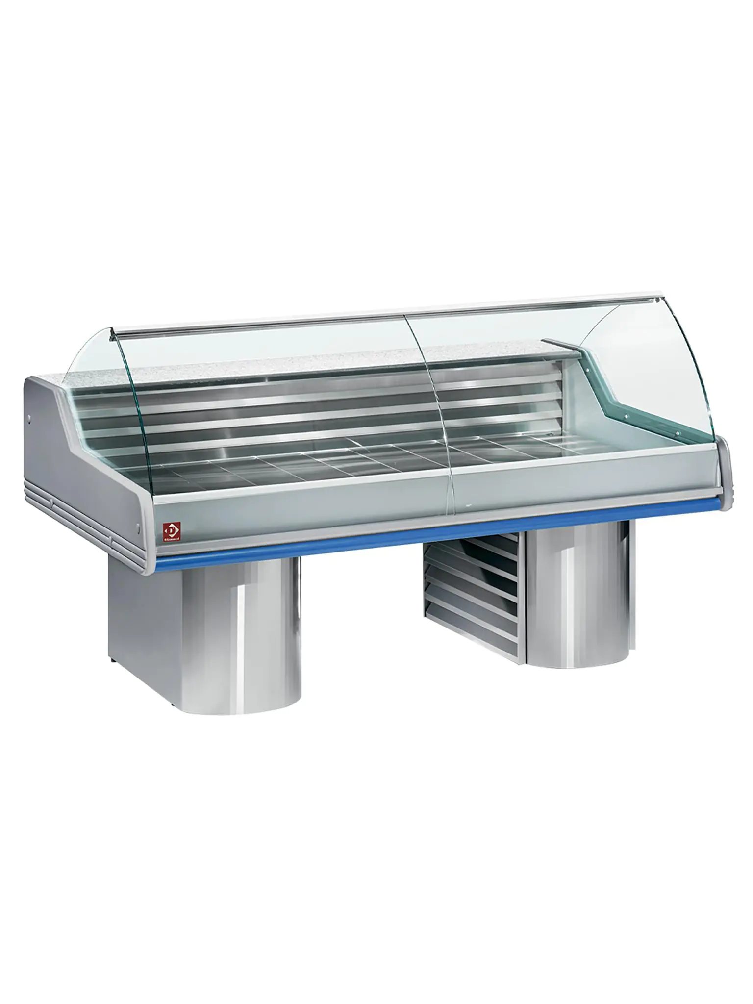 Koeltoonbank Saigon - 250 CM - Gebogen ruit - 930W - 230V - Blauw ...