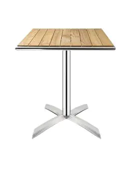 Opvouwbare tafel - H 73 x 60 x 60 CM - Essenhout/Aluminium - Bolero - GK991