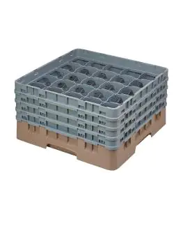Vaatwaskorf - 25 comparitmenten - Beige - H 26.7 x 50 x 50 CM - Polypropyleen - Cambro - DE790