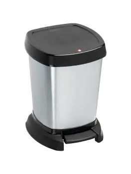 Pedaalemmer - 4 Stuks - 6 Liter - Zwart / RVS - Rotho - Paso - 524617