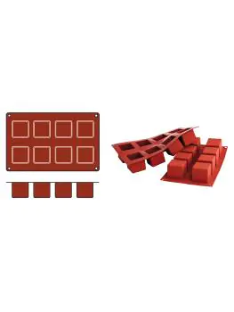 Bakmat Cubes - 0.31 KG - Silicoon - Rood - 0.125 Liter - -60°C / +230°C - Silikomart - 070076