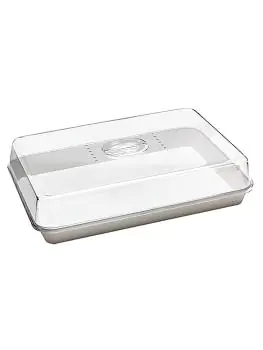 Buffetvitrine - H 8.5 x 35.6 x 24.7 CM - 0.555 KG - Styreen-Acrylonitril (San) - Wit - Afdekkap - WACA - 937415