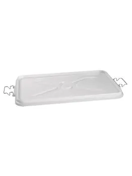 Deksel Stapelbak - 62.5 x 37 CM - 1 KG - Polyethyleen - Wit - Standaard - 956113