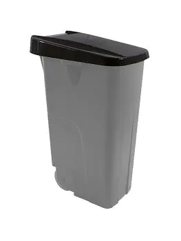Afval Container - H 88 x 42 x 57 CM - 4.1 KG - Polypropyleen - Zwart - 110 Liter - Denox - 600094