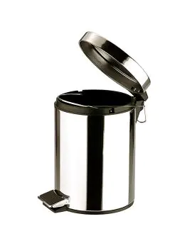 Pedaal Afvalbak - H 28 CM - 1 KG - Ø20 CM - RVS - 5 Liter - 861601