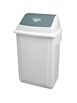 Afval Container - H 63.5 x 43.5 x 30 CM - 2.328 KG - Polypropyleen - Wit - 40 Liter - Araven - 962030