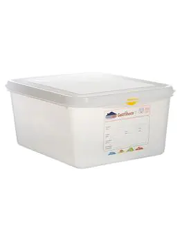 Voedseldoos - 1/2 GN - 10 Liter - H 15 x 32.5 x 26.5 CM - Polypropyleen - Transparant - -40°C / +100°C - Luchtdicht Afsluitbaar - Denox - 600480