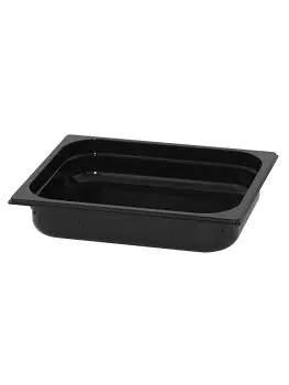 Gastronormbak - 1/2 GN - 4.68 Liter - H 6.5 x 32.5 x 26.5 CM - Polycarbonaat - Zwart - -40°C / +100°C - Caterchef - 853024