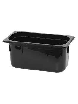 Gastronormbak - 1/3 GN - 6.75 Liter - H 15 x 32.5 x 17.6 CM - Polycarbonaat - Zwart - -40°C / +100°C - Caterchef - 853032