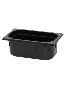 Gastronormbak - 1/4 GN - 3.24 Liter - H 10 x 26.5 x 16.2 CM - Polycarbonaat - Zwart - -40°C / +100°C - Caterchef - 853043