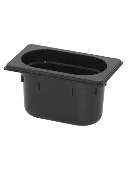 Gastronormbak - 1/9 GN - 1.25 Liter - H 10 x 17.6 x 10.8 CM - Polycarbonaat - Zwart - -40°C / +100°C - Caterchef - 853091