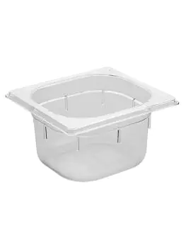 Gastronormbak - 1/6 GN - 1.5 Liter - H 10 x 17.6 x 16.2 CM - Polycarbonaat - Transparant - -40°C / +100°C - Caterchef - 953063