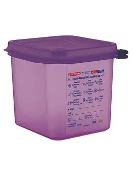 Voedseldoos - 1/6 GN - 2.6 Liter - H 15 x 17.6 x 16.2 CM - Polypropyleen - Paars - -40°C / +95°C - Luchtdicht Afsluitbaar - Araven - 962162