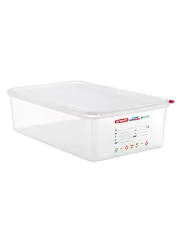 Voedseldoos - 1/1 GN - 20.5 Liter - H 15 x 53 x 32.5 CM - Polypropyleen - Transparant - -40°C / +95°C - Luchtdicht Afsluitbaar - Araven - 962312