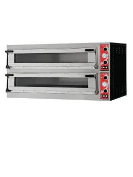 Pizzaoven - 2 kamers - H 74.5 x 130.5 x 60 CM - 12 kW - 400 V - Gastro M - GR214