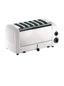Broodrooster - 6 sleuven - Wit - H 22 x 46 x 21 CM - 230 V - Dualit - E975