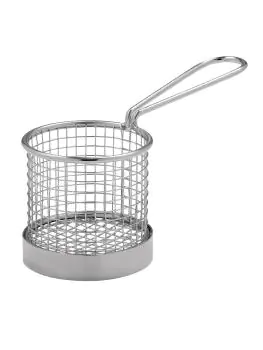 Fritesmand - Zwart - Ø 8 x H 8 CM - RVS - Olympia - CE148