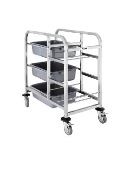 Afruimwagen - H 90 x 82 x 44 CM - RVS - Vogue - DK738