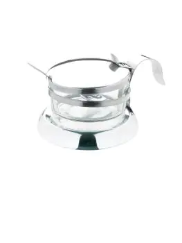 Presenteerschaal - Ø 11.7 x H 7.5 CM - RVS/Glas - Olympia - F773