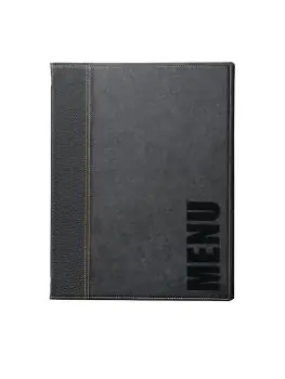 Menumap - A5 - Zwart - H 24.7 x 18 x 0.5 CM - Pu Leer - Securit - H714