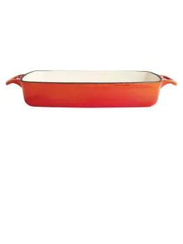 Ovenschaal - 2.8 Liter - Oranje - H 5.5 x 39 x 23.5 CM - Gietijzer - Vogue - GH322