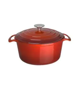 Braadpan - Rood - Ø 20.5 x H 12 CM - Gietijzer - Vogue - GH304